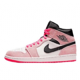 Nike Air Jordan 1 Mid Tops Hyperkengät Naisten Vaaleanpunainen