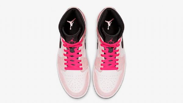 Nike Air Jordan 1 Mid Tops Hyperkengät Naisten Vaaleanpunainen