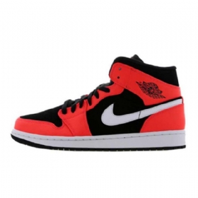 Nike Air Jordan 1 Mid Tops Infrapuna 23 Kengät Miesten Musta Punainen
