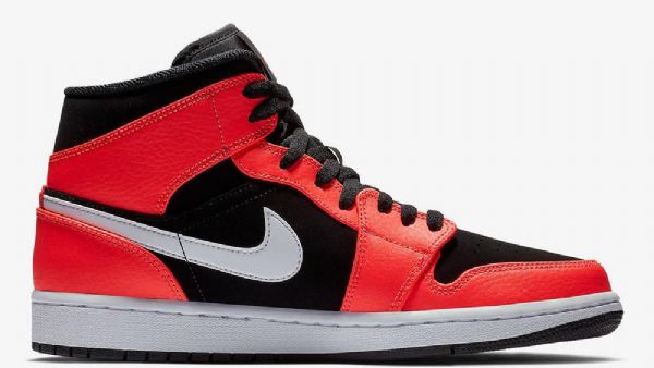 Nike Air Jordan 1 Mid Tops Infrapuna 23 Kengät Miesten Musta Punainen