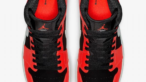 Nike Air Jordan 1 Mid Tops Infrapuna 23 Kengät Miesten Musta Punainen