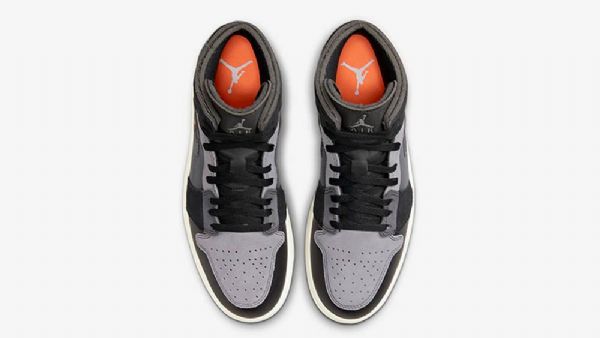 Nike Air Jordan 1 Mid Tops Inside Out Kengät Miehille Musta Harmaa