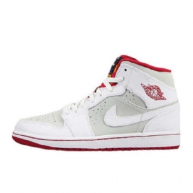 Nike Air Jordan 1 Mid Tops Jäniskengät Miehille Valkoinen Harmaa