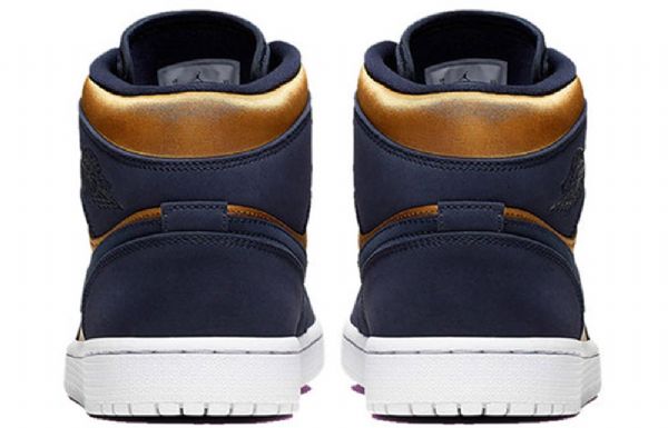 Nike Air Jordan 1 Mid Tops Katso Premium Retro Koripallokengät Miehille Kulta