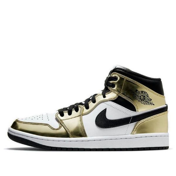 Nike Air Jordan 1 Mid Tops Katso Retro Koripallokengät Miehille Kulta