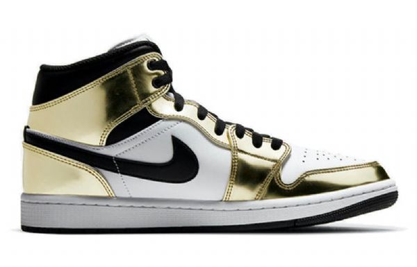 Nike Air Jordan 1 Mid Tops Katso Retro Koripallokengät Miehille Kulta