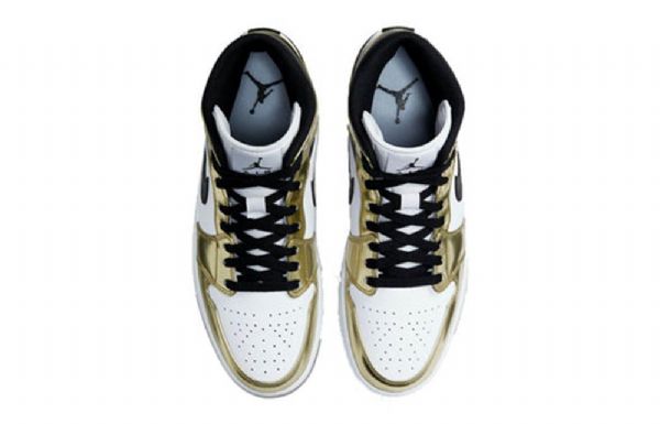 Nike Air Jordan 1 Mid Tops Katso Retro Koripallokengät Miehille Kulta