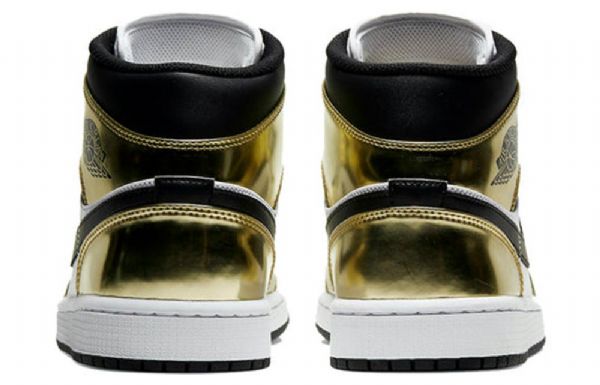 Nike Air Jordan 1 Mid Tops Katso Retro Koripallokengät Miehille Kulta