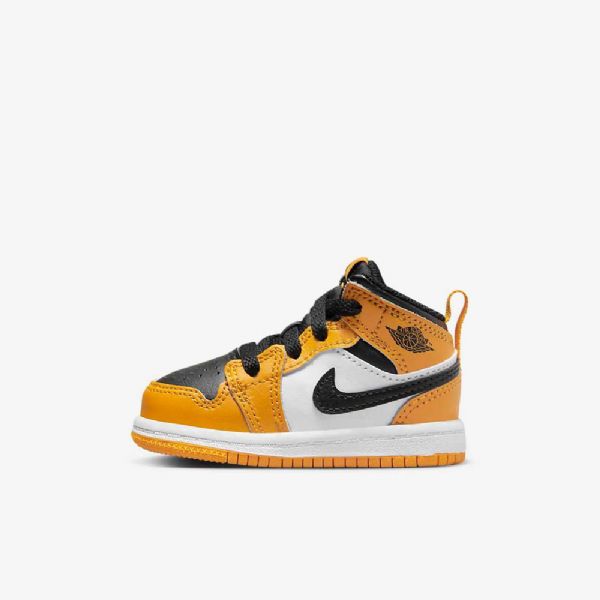 Nike Air Jordan 1 Mid Tops Kengät Lapsille Keltainen Musta