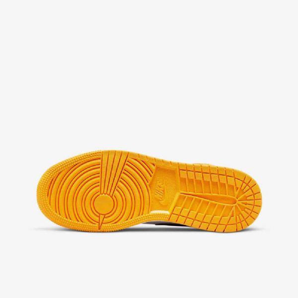 Nike Air Jordan 1 Mid Tops Kengät Lapsille Keltainen Valkoinen Musta