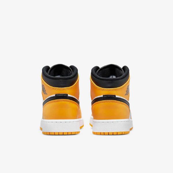 Nike Air Jordan 1 Mid Tops Kengät Lapsille Keltainen Valkoinen Musta