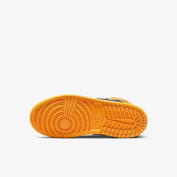 Nike Air Jordan 1 Mid Tops Kengät Lapsille Keltainen Valkoinen Musta
