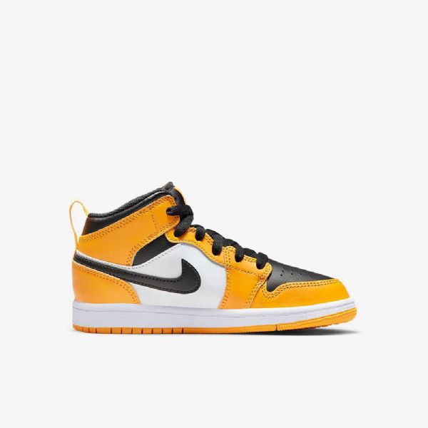 Nike Air Jordan 1 Mid Tops Kengät Lapsille Keltainen Valkoinen Musta