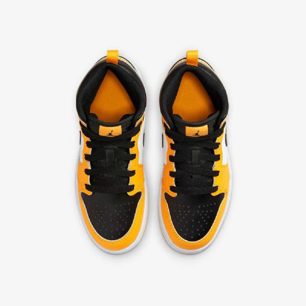 Nike Air Jordan 1 Mid Tops Kengät Lapsille Keltainen Valkoinen Musta