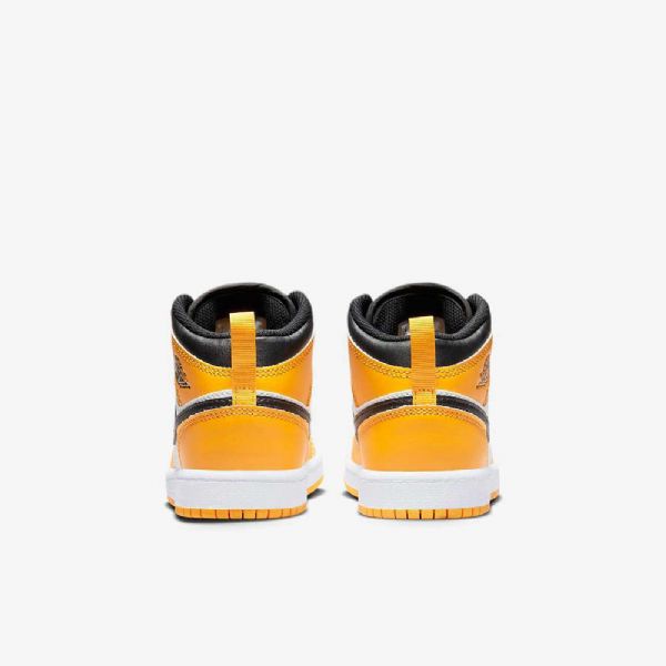 Nike Air Jordan 1 Mid Tops Kengät Lapsille Keltainen Valkoinen Musta