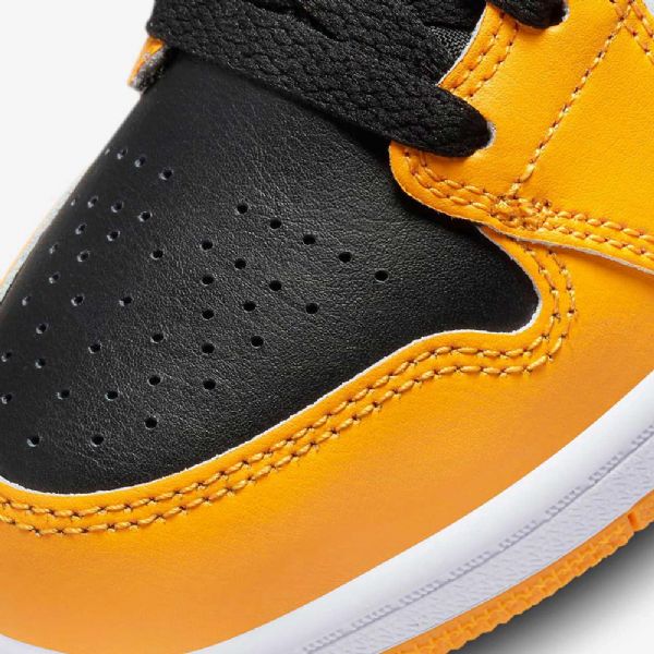 Nike Air Jordan 1 Mid Tops Kengät Lapsille Keltainen Valkoinen Musta