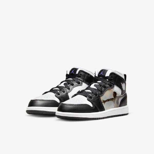 Nike Air Jordan 1 Mid Tops Kengät Lapsille Musta Punainen Tumma