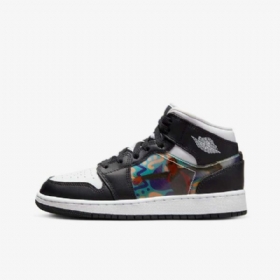 Nike Air Jordan 1 Mid Tops Kengät Lapsille Musta Punainen Tumma