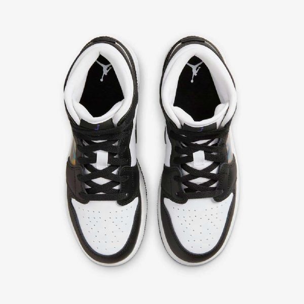 Nike Air Jordan 1 Mid Tops Kengät Lapsille Musta Punainen Tumma