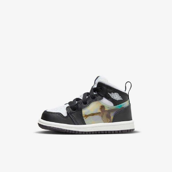 Nike Air Jordan 1 Mid Tops Kengät Lapsille Musta Punainen Tumma