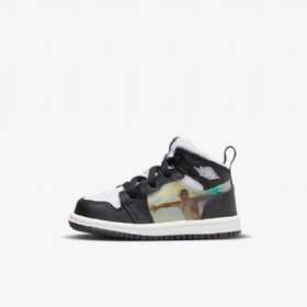 Nike Air Jordan 1 Mid Tops Kengät Lapsille Musta Punainen Tumma