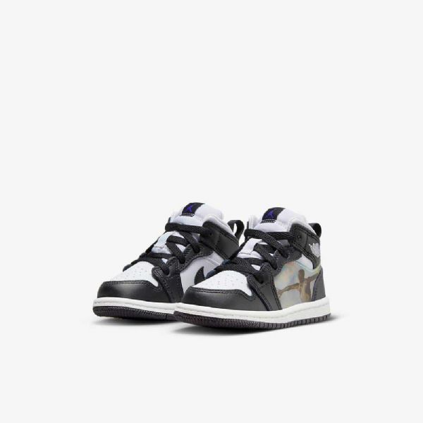 Nike Air Jordan 1 Mid Tops Kengät Lapsille Musta Punainen Tumma
