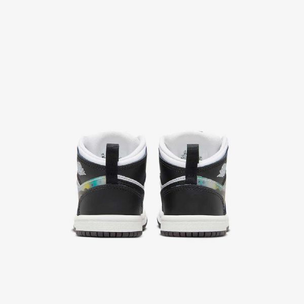Nike Air Jordan 1 Mid Tops Kengät Lapsille Musta Punainen Tumma