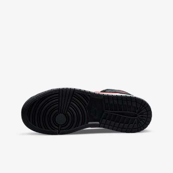 Nike Air Jordan 1 Mid Tops Kengät Lapsille Musta Valkoinen Punainen
