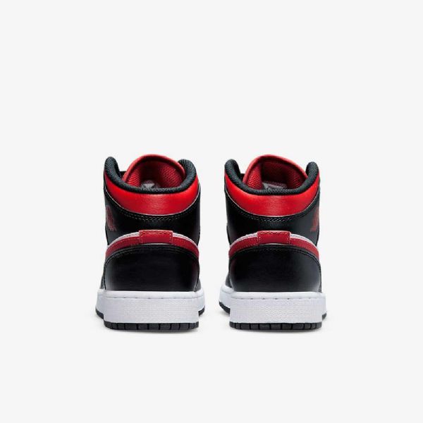 Nike Air Jordan 1 Mid Tops Kengät Lapsille Musta Valkoinen Punainen