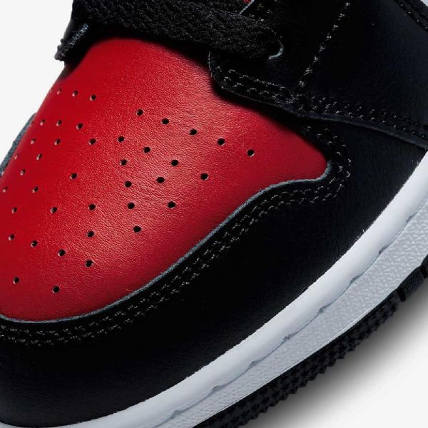 Nike Air Jordan 1 Mid Tops Kengät Lapsille Musta Valkoinen Punainen