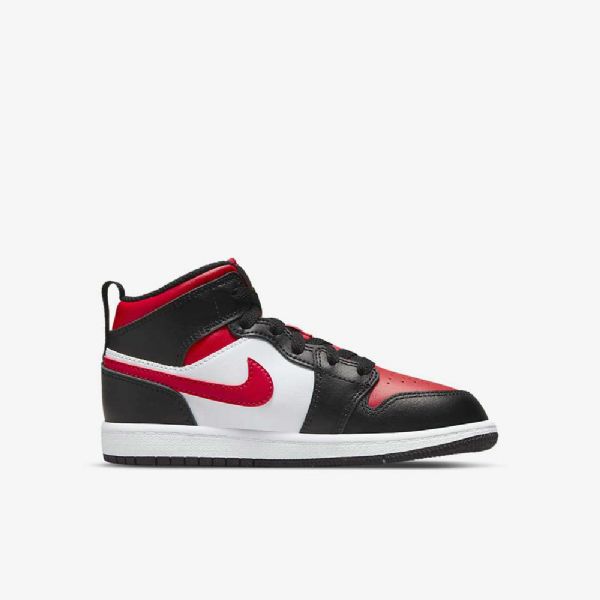 Nike Air Jordan 1 Mid Tops Kengät Lapsille Musta Valkoinen Punainen