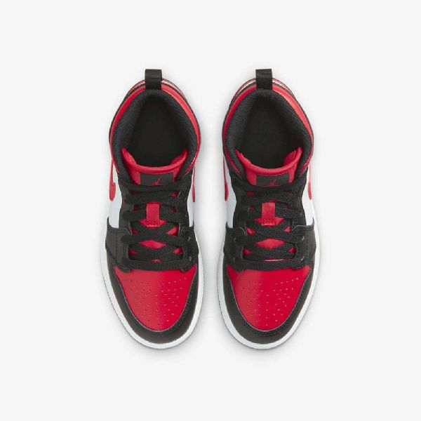 Nike Air Jordan 1 Mid Tops Kengät Lapsille Musta Valkoinen Punainen