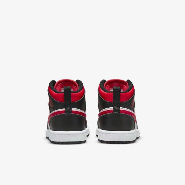 Nike Air Jordan 1 Mid Tops Kengät Lapsille Musta Valkoinen Punainen
