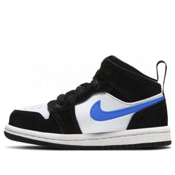 Nike Air Jordan 1 Mid Tops Kengät Lapsille Sininen Musta Valkoinen