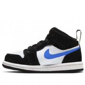 Nike Air Jordan 1 Mid Tops Kengät Lapsille Sininen Musta Valkoinen