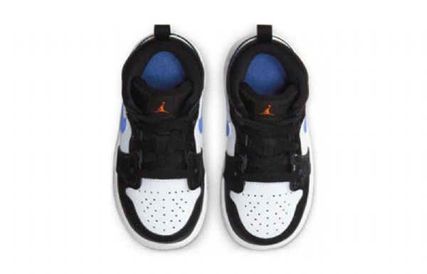 Nike Air Jordan 1 Mid Tops Kengät Lapsille Sininen Musta Valkoinen