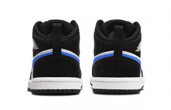 Nike Air Jordan 1 Mid Tops Kengät Lapsille Sininen Musta Valkoinen