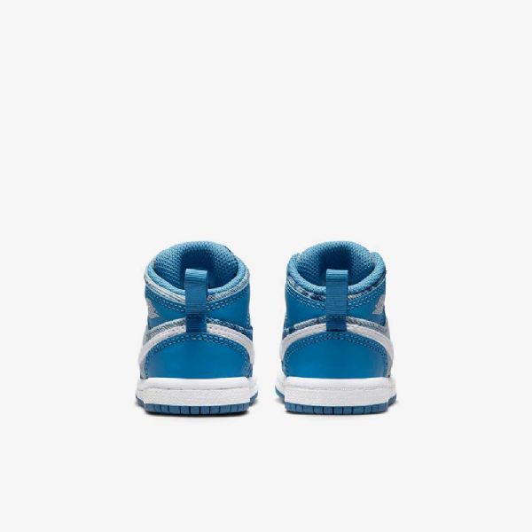 Nike Air Jordan 1 Mid Tops Kengät Lapsille Sininen Valkoinen