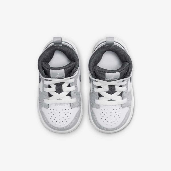 Nike Air Jordan 1 Mid Tops Kengät Lapsille Vaaleanharmaa Valkoinen