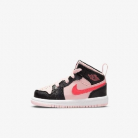 Nike Air Jordan 1 Mid Tops Kengät Lapsille Vaaleanpunainen Musta