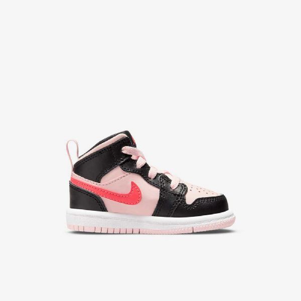 Nike Air Jordan 1 Mid Tops Kengät Lapsille Vaaleanpunainen Musta