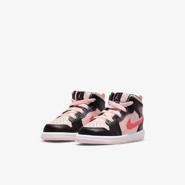 Nike Air Jordan 1 Mid Tops Kengät Lapsille Vaaleanpunainen Musta