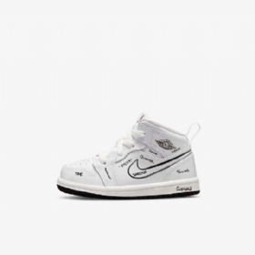 Nike Air Jordan 1 Mid Tops Kengät Lapsille Valkoinen Musta