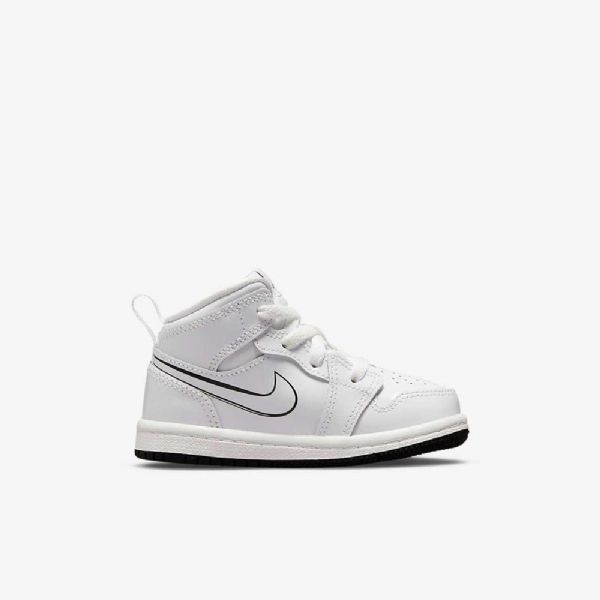 Nike Air Jordan 1 Mid Tops Kengät Lapsille Valkoinen Musta