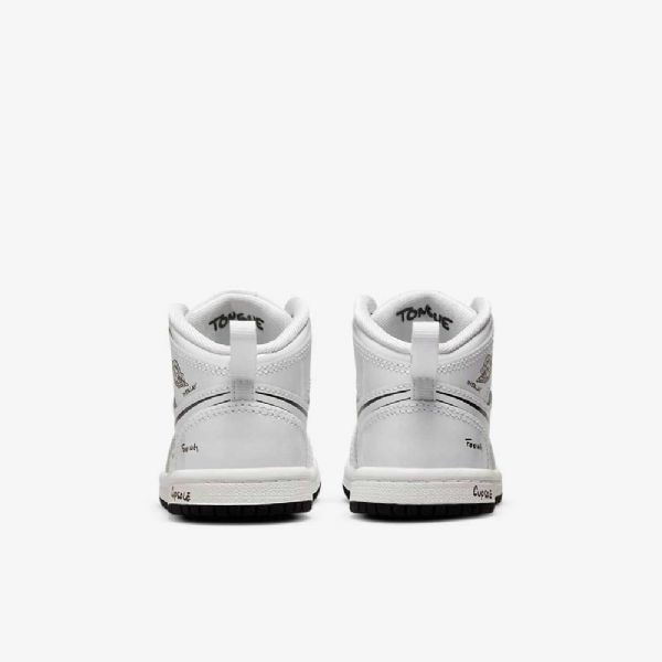 Nike Air Jordan 1 Mid Tops Kengät Lapsille Valkoinen Musta