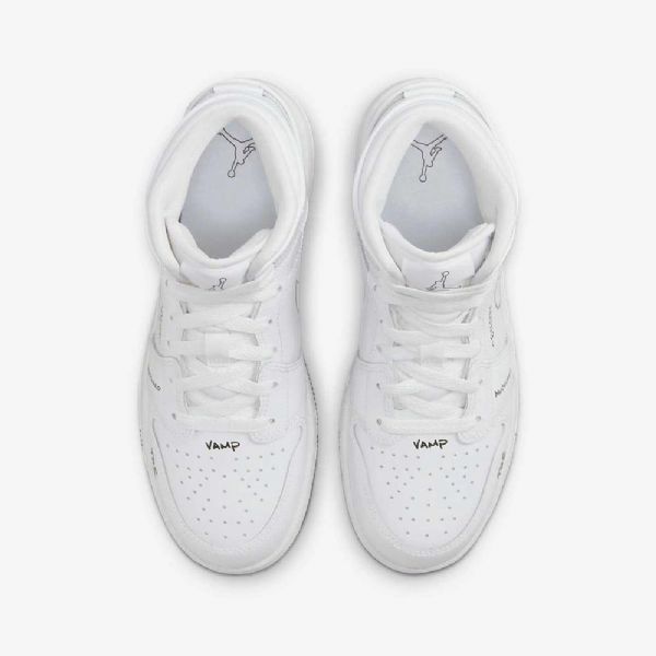 Nike Air Jordan 1 Mid Tops Kengät Lapsille Valkoinen Musta