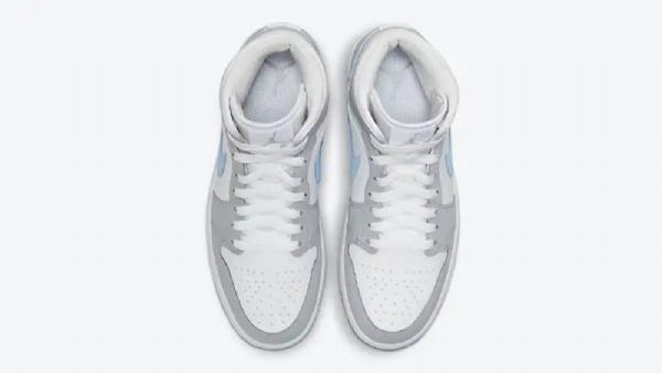 Nike Air Jordan 1 Mid Tops Kengät Miehille Harmaa Sininen
