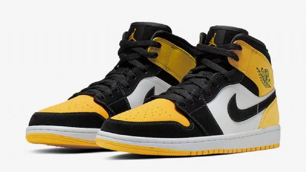 Nike Air Jordan 1 Mid Tops Kengät Miehille Keltainen