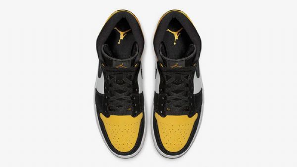 Nike Air Jordan 1 Mid Tops Kengät Miehille Keltainen