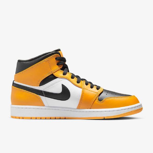 Nike Air Jordan 1 Mid Tops Kengät Miehille Keltainen Valkoinen Musta